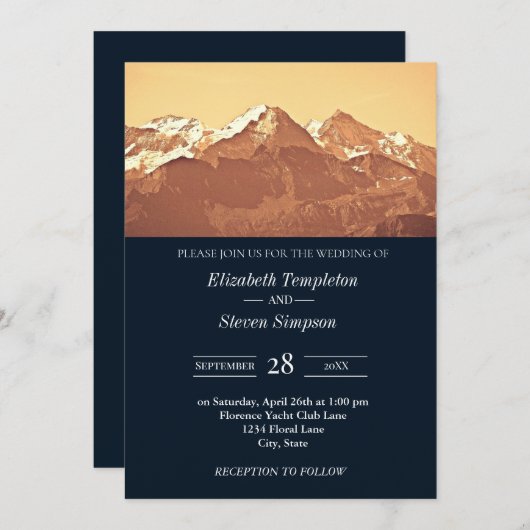 Moderne Rustikale Hochzeit Einladung (Vorne/Hinten)