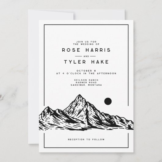 Moderne Rustikale Hochzeit Einladung (Vorderseite)