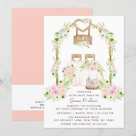 Moderne rustikale Hochzeit im Freien Einladung