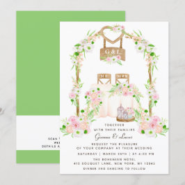 Moderne rustikale Hochzeit im Freien Einladung