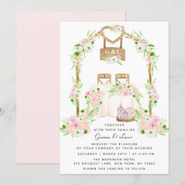 Moderne rustikale Hochzeit im Freien Einladung