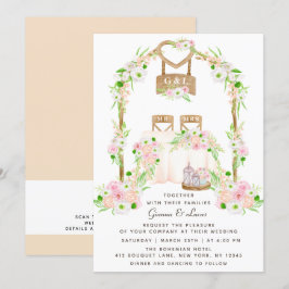 Moderne rustikale Hochzeit im Freien Einladung