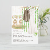 Moderne rustikale Hochzeit im Freien Einladung (Stehend Vorderseite)