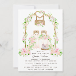 Moderne rustikale Hochzeit im Freien Einladung