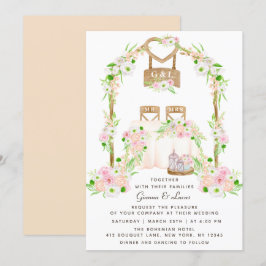 Moderne rustikale Hochzeit im Freien Einladung