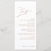 Moderne rustikale Hochzeit Menükarte (Vorderseite)