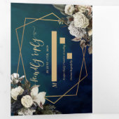 Moderne Rustikale Hochzeit mit blühenden Wasserfar Dreifach Gefaltete Einladung (Innen Erste Seite)