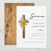 Moderne Rustikale Hochzeit mit Blumenholz Save The Date (Vorne/Hinten)