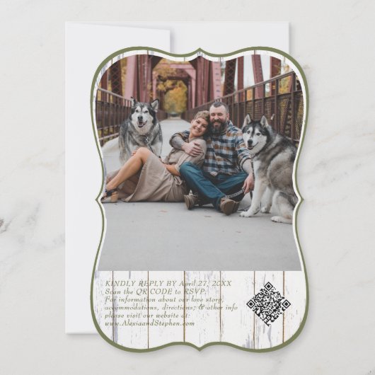 Moderne Rustikale Hochzeit mit Boho Sunflower Einladung (Rückseite)