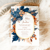 Moderne Rustikale Hochzeit mit floraler Elegant Einladung