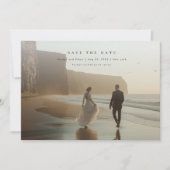 Moderne Rustikale Hochzeit mit Foto-QR-Code Save The Date (Vorderseite)