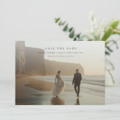 Moderne Rustikale Hochzeit mit Foto-QR-Code Save The Date (Stehend Vorderseite)