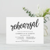 Moderne Rustikale, Hochzeit-Probe und Abendessen Einladung (Stehend Vorderseite)