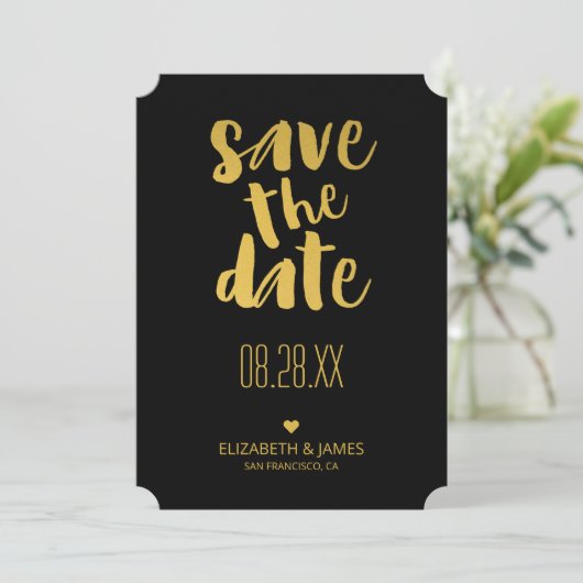 Moderne rustikale Hochzeit Save the Date (Stehend Vorderseite)