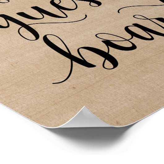 Moderne rustikale Hochzeiten unterschreiben unser Poster (Ecke)