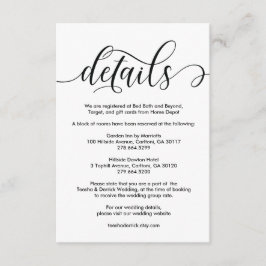 Moderne rustikale Hochzeitsdetails Kartendesign v1 Begleitkarte