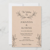 Moderne rustikale Hochzeitseinladung Einladung (Vorderseite)