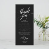Moderne rustikale Hochzeitsempfehlung Danke Karte (Stehend Vorderseite)