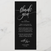 Moderne rustikale Hochzeitsempfehlung Danke Karte (Vorderseite)