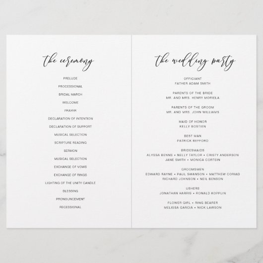 Moderne rustikale Hochzeitsfeier Broschüre (Rückseite)