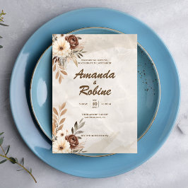 Moderne Rustikale Hochzeitsfeier Einladung