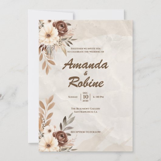 Moderne Rustikale Hochzeitsfeier Einladung (Vorderseite)