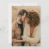 Moderne rustikale Hochzeitsfotos Einladung (Rückseite)