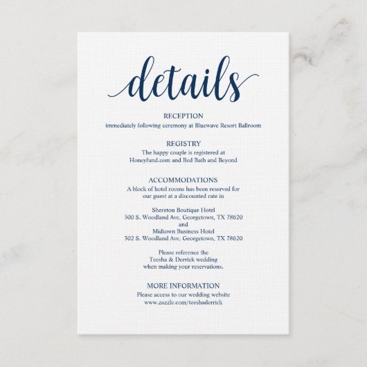 Moderne Rustikale Hochzeitskarte Begleitkarte (Vorderseite)