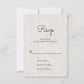 Moderne Rustikale Hochzeitskarte für Holz RSVP Karte (Vorderseite)