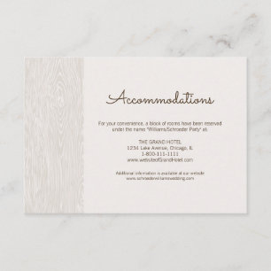 Moderne rustikale Hochzeitskarte Holz Begleitkarte