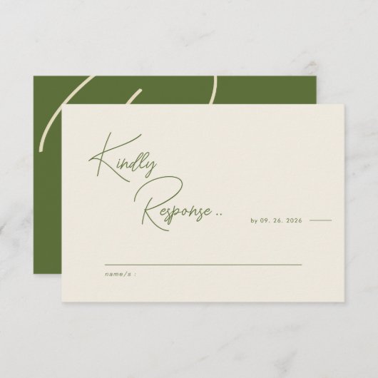 Moderne rustikale Hochzeitskarte RSVP Karte (Vorne/Hinten)