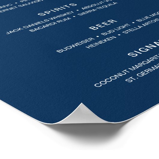 Moderne rustikale Hochzeitspass-Bar Poster (Ecke)