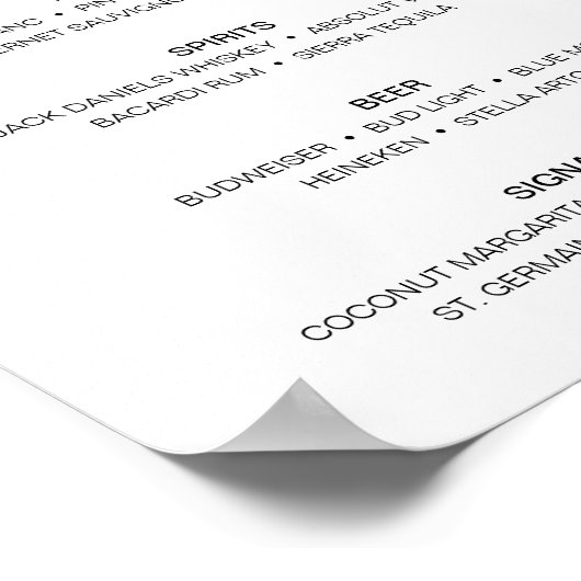 Moderne rustikale Hochzeitspass-Bar Poster (Ecke)