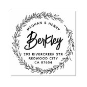 Moderne rustikale Hochzeitssymbole Rücksendeadress Permastempel (Design)