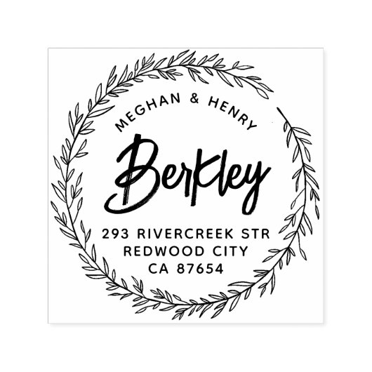 Moderne rustikale Hochzeitssymbole Rücksendeadress Permastempel (Design)