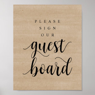 Moderne Rustikale Hochzeitstafel Unser Gäste Tafel Poster