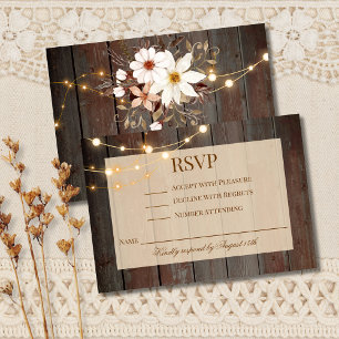 Moderne Rustikale Holz Blumenlichter RSVP Karte