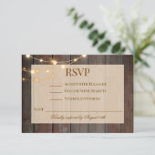 Moderne Rustikale Holz Blumenlichter RSVP Karte (Stehend Vorderseite)