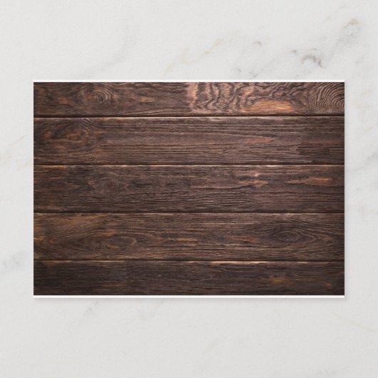 Moderne Rustikale Holzblumenhochzeit Begleitkarte (Rückseite)