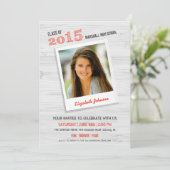 Moderne rustikale Holzeinschlag Abschluss / Foto Einladung (Stehend Vorderseite)