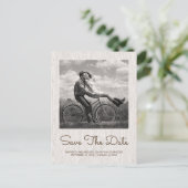 Moderne rustikale Holzkörner Save the Date Postkar Ankündigungspostkarte (Stehend Vorderseite)