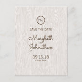 Moderne rustikale Holzkörner Save the Date Postkar Ankündigungspostkarte (Vorderseite)
