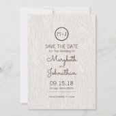 Moderne rustikale Holzkornverheiratung rettet die  Save The Date (Vorderseite)
