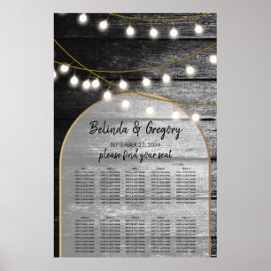 Moderne rustikale Holzleuchten für Hochzeitssitze Poster