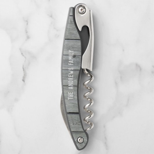 Moderne rustikale Holzschraubenschraube Kellnermesser (Rückseite)