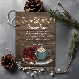 Moderne rustikale Hot Cocoa Cosy Babydusche Dankeskarte