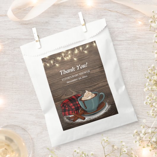 Moderne rustikale Hot Cocoa Cosy Babydusche Geschenktütchen (Ausgeschnitten)
