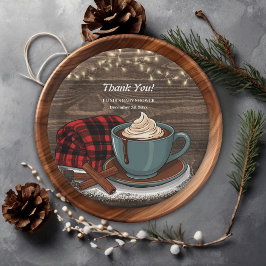 Moderne rustikale Hot Cocoa Cosy Babydusche Pappteller
