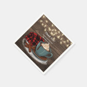 Moderne rustikale Hot Cocoa Cosy Babydusche Serviette (Ecke)