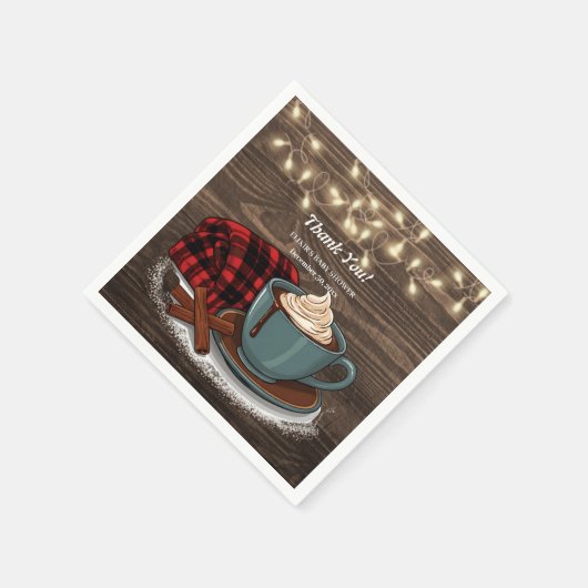 Moderne rustikale Hot Cocoa Cosy Babydusche Serviette (Ecke)